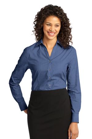 Port Authority L640 Women's Crosshatch Easy Care Shirt — Front
