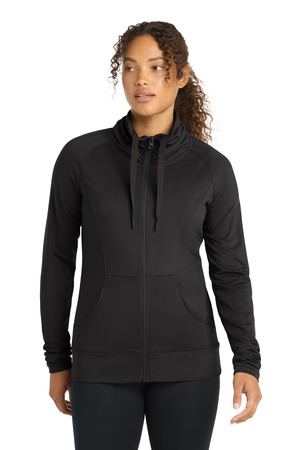 Sport-Tek LST852 Women's Sport-Wick Stretch Full-Zip Jacket — Front