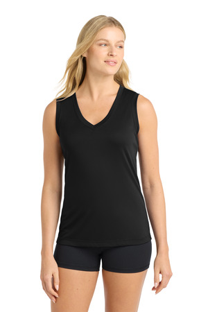 Sport-Tek LST352 Women's Sleeveless PosiCharge Competitor V-Neck Tee — Front