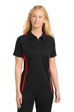Sport-Tek LST685 Women's PosiCharge Micro-Mesh Colorblock Polo — Front