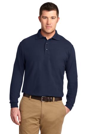 Port Authority TLK500LS Tall Silk Touch Long Sleeve Polo — Front