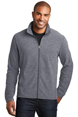 Port Authority F235 Heather Microfleece Full-Zip Jacket — Front