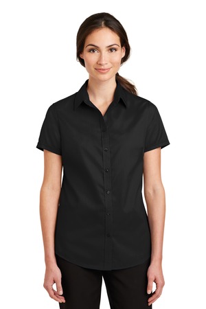 Port Authority L664 Women's Short Sleeve SuperPro Twill Shirt — Front