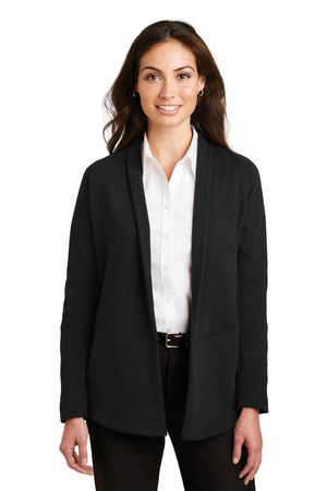 Port Authority L807 Women's Interlock Cardigan — Front