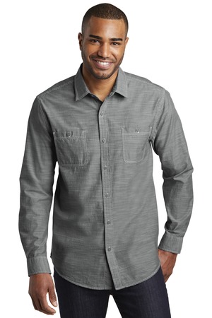Port Authority W380 Slub Chambray Shirt — Front