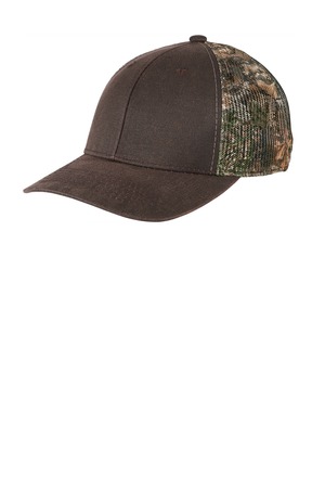 Port Authority C891 Pigment Print Camouflage Mesh Back Cap — Front