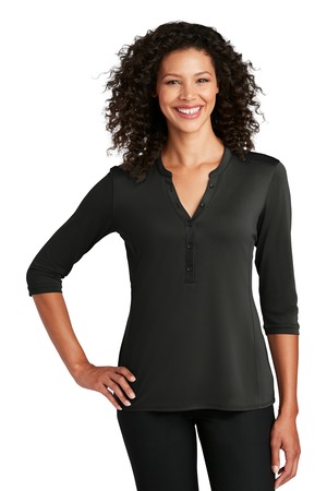 Port Authority LK750 Women's UV Choice Pique Henley — Front