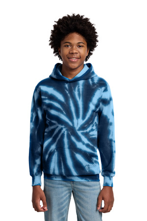 Port & Co PC146Y Youth Tie-Dye Pullover Hooded Sweatshirt — Front