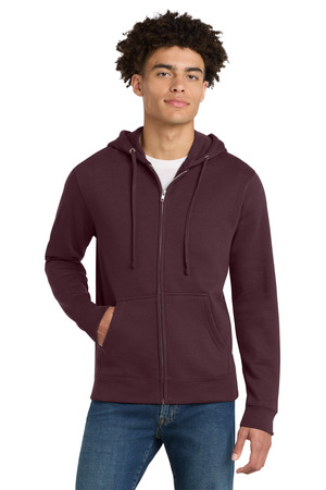 District DT6102 V.I.T. Fleece Full-Zip Hoodie — Front