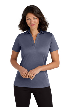 Port Authority LK542 Women's Heathered Silk Touch Performance Polo — Front