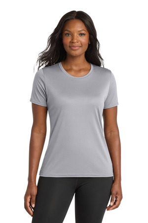 Port & Co LPC380 Women's Performance Tee in Silver