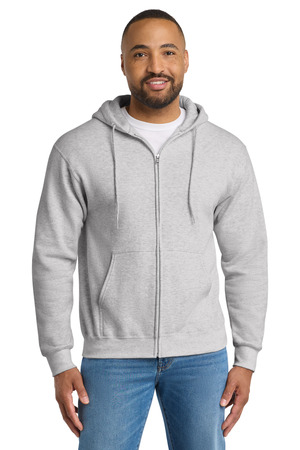 Port & Co PC90ZH Essential Fleece Full-Zip Hooded Sweatshirt — Front
