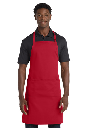 Port Authority A700 Easy Care Extra Long Bib Apron with Stain Release — Front