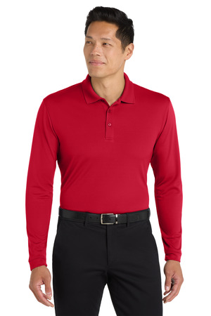 Port Authority K110LS Dry Zone UV Micro-Mesh Long Sleeve Polo in Rich Red