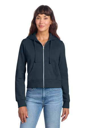 District DT6103 Women's V.I.T. Fleece Full-Zip Hoodie — Front