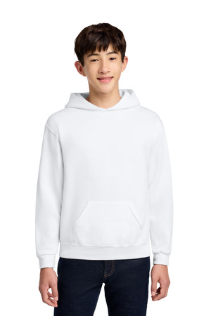 Jerzees 996Y Youth NuBlend Pullover Hooded Sweatshirt in White
