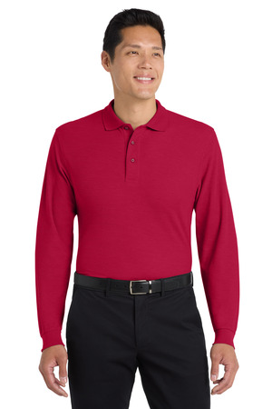 Port Authority K500LS Silk Touch Long Sleeve Polo — Front