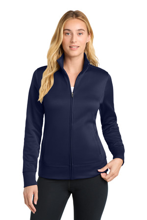 Sport-Tek LST241 Women's Sport-Wick Fleece Full-Zip Jacket — Front