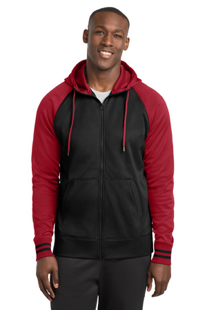 Sport-Tek ST236 Sport-Wick Varsity Fleece Full-Zip Hooded Jacket — Front