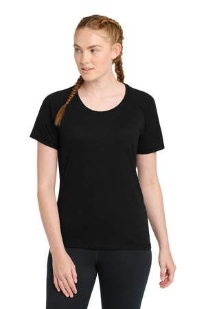 Sport-Tek LST400 Women's PosiCharge Tri-Blend Wicking Scoop Neck Raglan Tee — Front