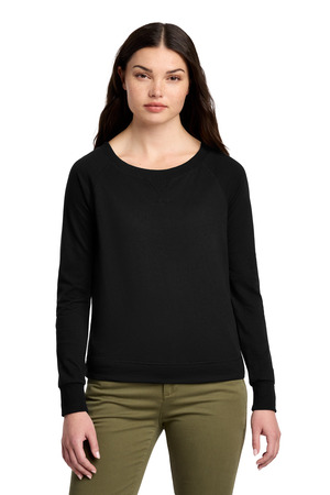 District DT672 Women's Featherweight French Terry Long Sleeve Crewneck — Front