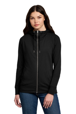 District DT673 Women's Featherweight French Terry Full-Zip Hoodie — Front