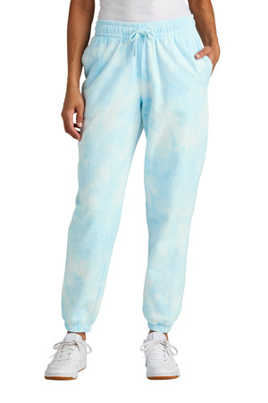 Port & Co LPC140P Women's Beach Wash Cloud Tie-Dye Sweatpant — Front