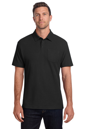 Port Authority K868 C-FREE Cotton Blend Pique Pocket Polo — Front