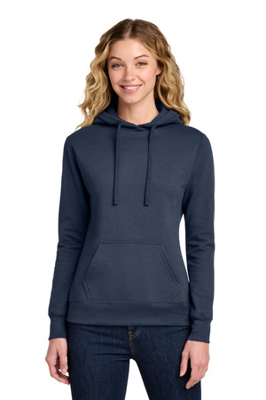 Port & Co LPC78H Women's Core Fleece Pullover Hooded Sweatshirt — Front