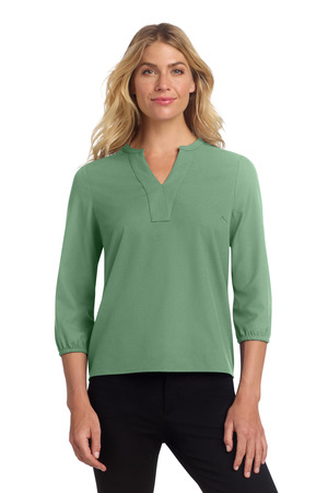 Mercer+Mettle MM2011 Women's Stretch Crepe 3/4-Sleeve Blouse — Front