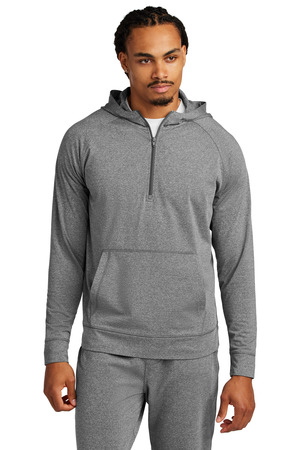 Sport-Tek ST856 Sport-Wick Stretch 1/2-Zip Hoodie in Charcoal Grey Heather