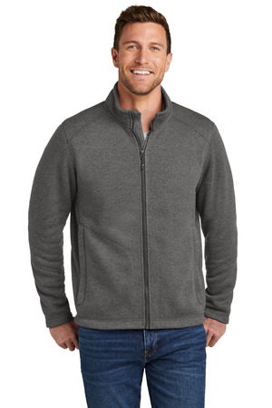 Port Authority F428 Arc Sweater Fleece Jacket in Grey Smoke Heather