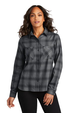 Port Authority LW669 Women's Plaid Flannel Shirt — Front