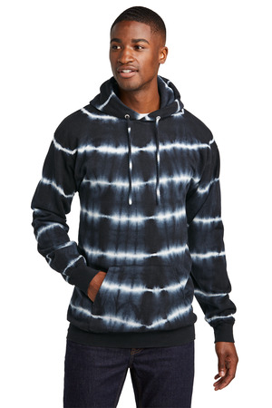 Port & Co PC143 Allover Stripe Tie-Dye Fleece — Front
