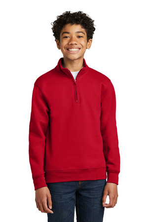 Port & Co PC78YQ Youth Core Fleece 1/4-Zip Pullover Sweatshirt — Front