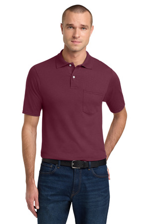 Jerzees 436MP Dri-Power Pocket Sport Shirt in Maroon