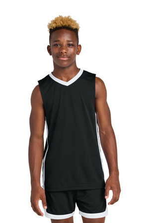 Sport-Tek YST900 Youth Rival Basketball Rev Jersey — Front
