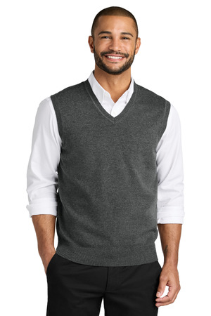 Port Authority SW2860 Easy Care Sweater Vest in Charcoal Heather