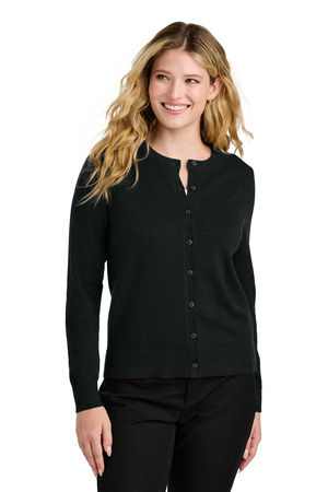 Port Authority LSW2870 Women's Easy Care Crewneck Cardigan Sweater — Front