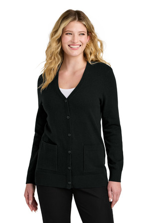 Port Authority LSW4150 Women's Easy Care Button-Up Cardigan Sweater — Front