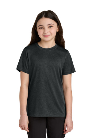 Port & Co PC390Y Youth Heather Performance Tee — Front