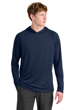 A4 A4N3409 Cooling Performance Long Sleeve Hooded Tee — Front
