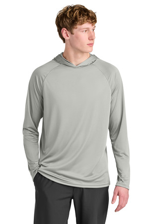 A4 A4N3409 Cooling Performance Long Sleeve Hooded Tee in Silver