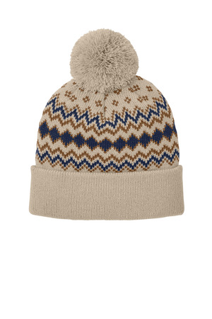 Port Authority C991 Alpine Pom Beanie — Front