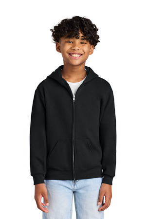 Jerzees 993B Youth NuBlend Full-Zip Hooded Sweatshirt — Front