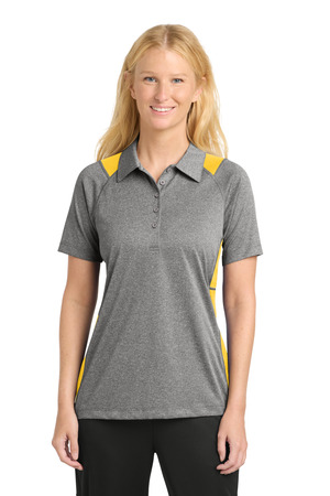 Sport-Tek LST665 Women's Heather Colorblock Contender Polo — Front