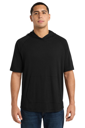 Sport-Tek ST404 PosiCharge Tri-Blend Wicking Short Sleeve Hoodie — Front