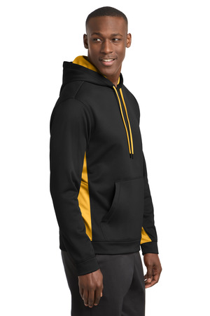 Sport-Tek ST235 Sport-Wick Fleece Colorblock Hooded Pullover — Front