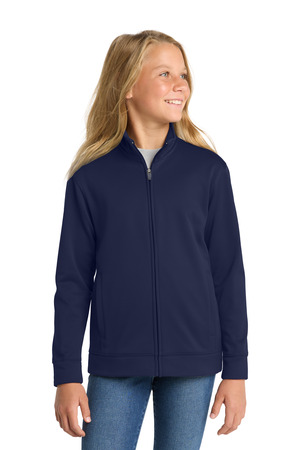 Sport-Tek YST241 Youth Sport-Wick Fleece Full-Zip Jacket — Front