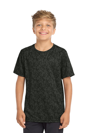 Sport-Tek YST460 Youth Digi Camo Tee — Front